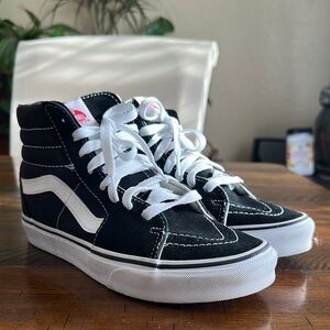 Vans Black and White Sneakers with Classic Stripe